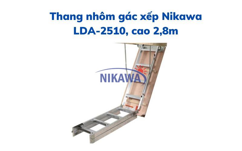 Thang nhôm gác xếp Nikawa LDA-2510, cao 2,8m