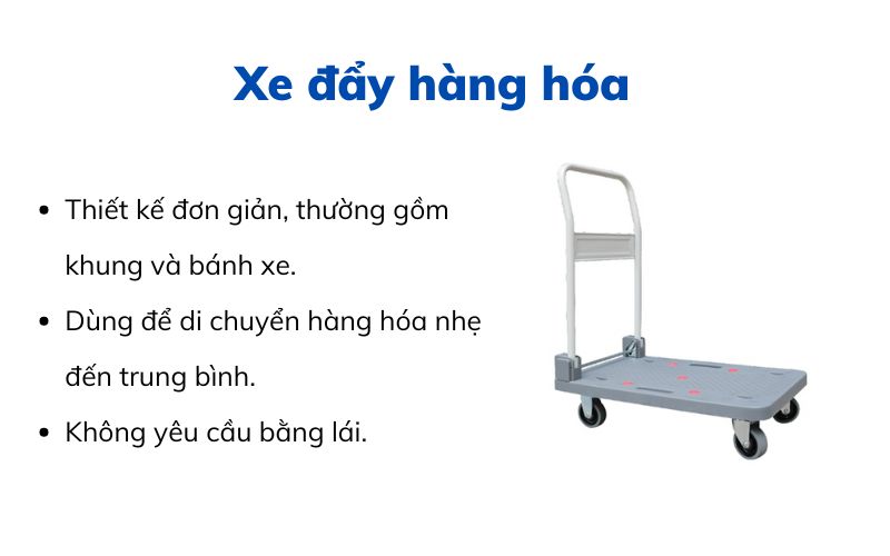 Sự khác biệt xe đẩy hàng hóa và xe nâng hàng