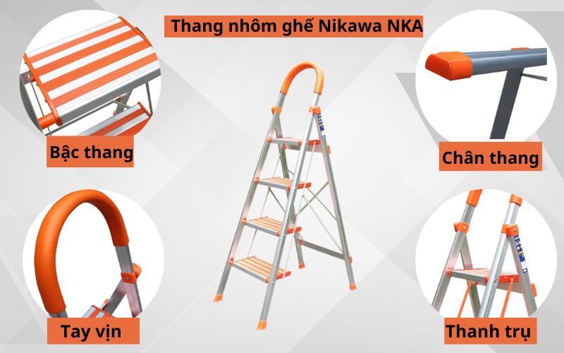 Điểm đặc trưng của thang nhôm ghế Nikawa NKA