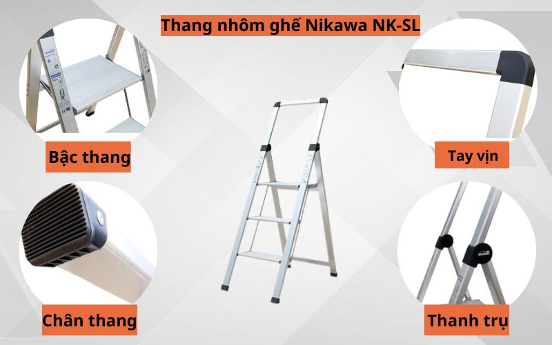 Điểm đặc trưng của thang nhôm ghế Nikawa NK-SL