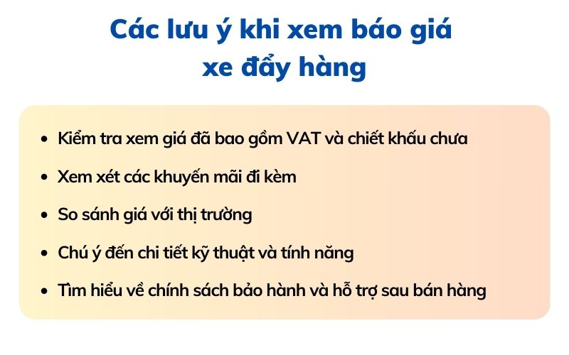 Các lưu ý khi xem báo giá xe đẩy hàng