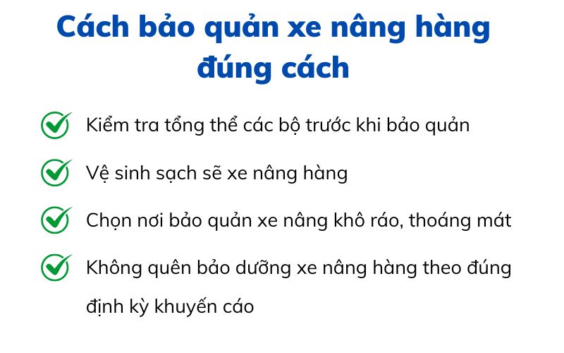 Cách bảo quản xe nâng hàng đúng cách