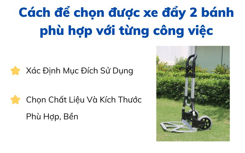 Cách để chọn được xe đẩy 2 bánh phù hợp với từng công việc