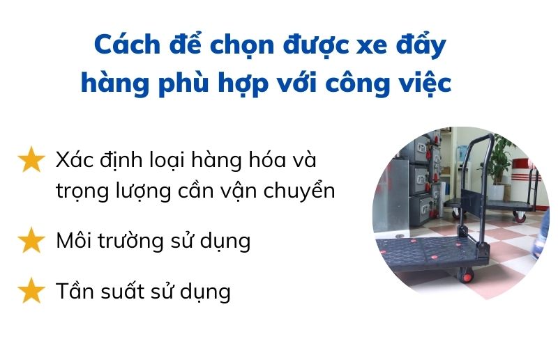 Cách để chọn được xe đẩy hàng phù hợp với công việc 