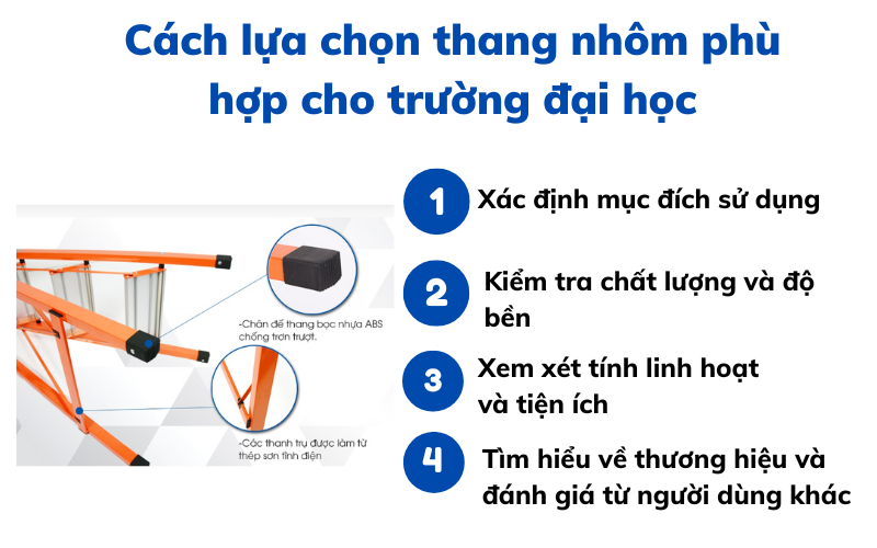 thang nhôm dùng trong trường đại học