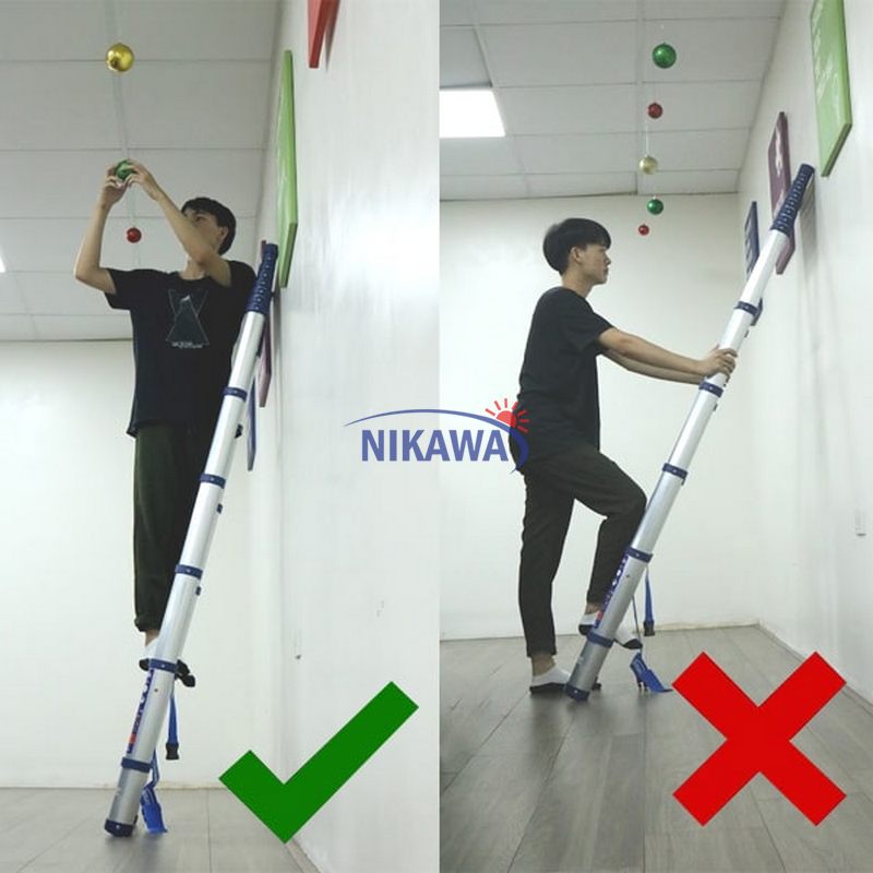 Cách sử dụng thang NK - 48 Nikawa sửa mái nhà