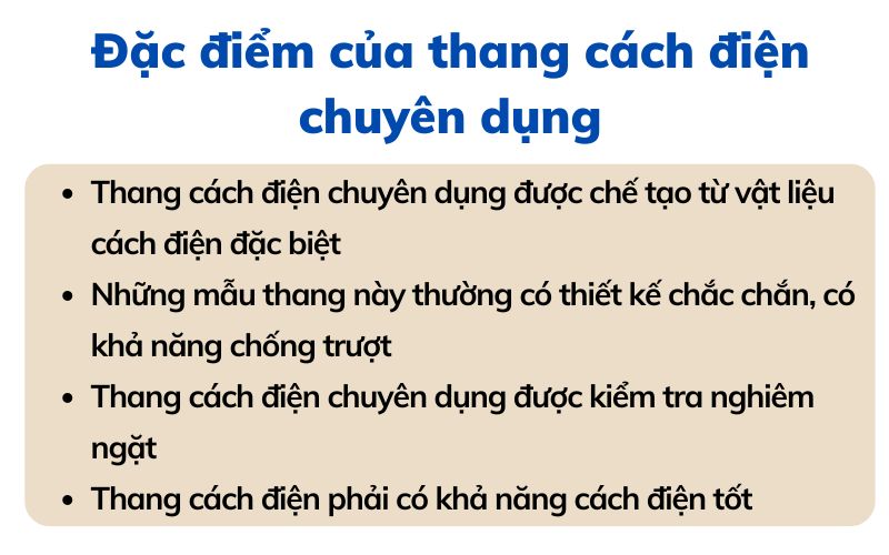 Đặc điểm của thang cách điện chuyên dụng