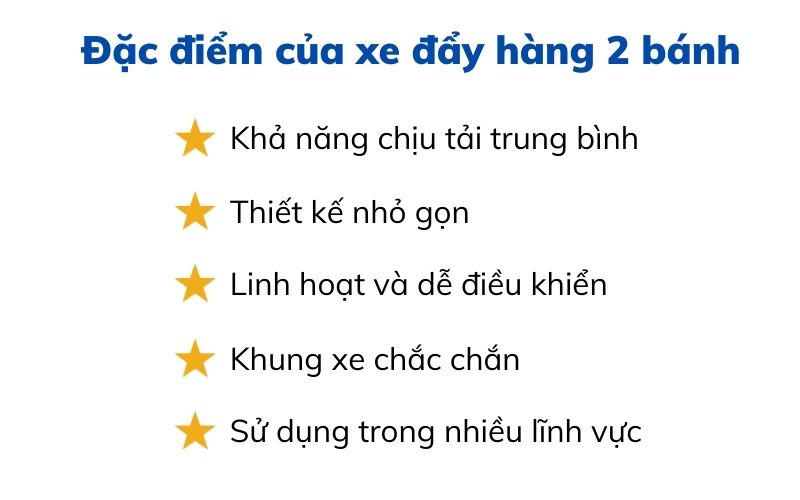 Đặc điểm của xe đẩy hàng 2 bánh