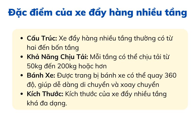 Đặc điểm của xe đẩy hàng nhiều tầng