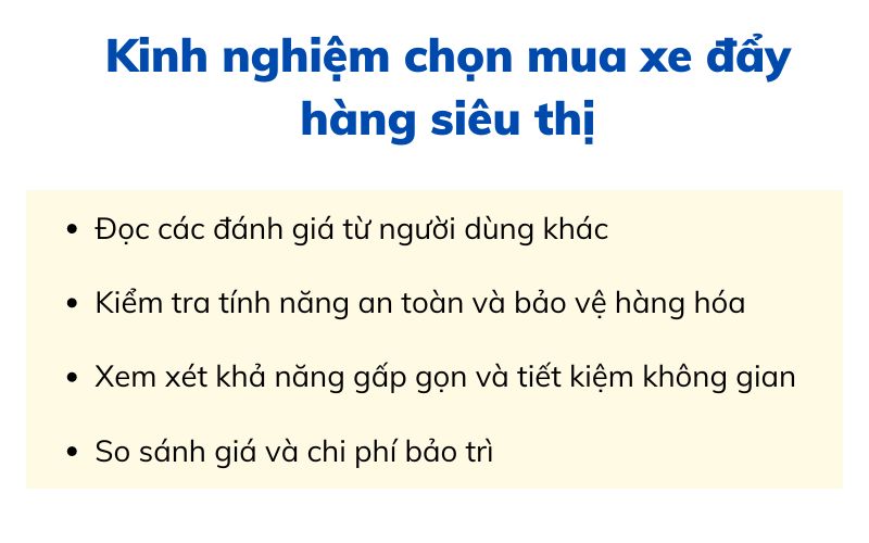 Kinh nghiệm chọn mua xe đẩy hàng siêu thị