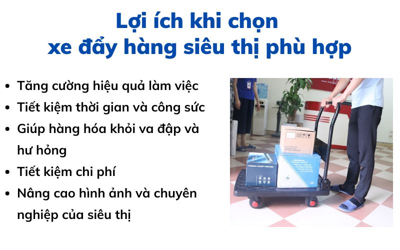 Lợi ích khi chọn xe đẩy hàng siêu thị phù hợp