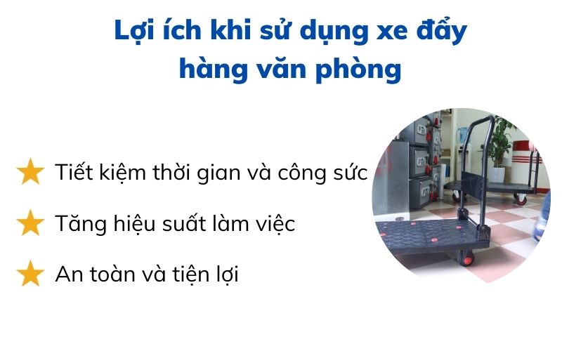 Lợi ích khi sử dụng xe đẩy hàng văn phòng