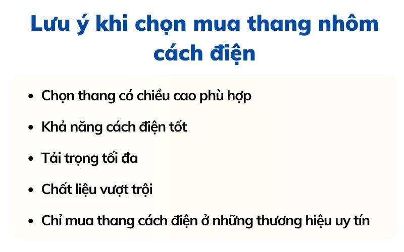 Lưu ý khi chọn mua thang nhôm cách điện