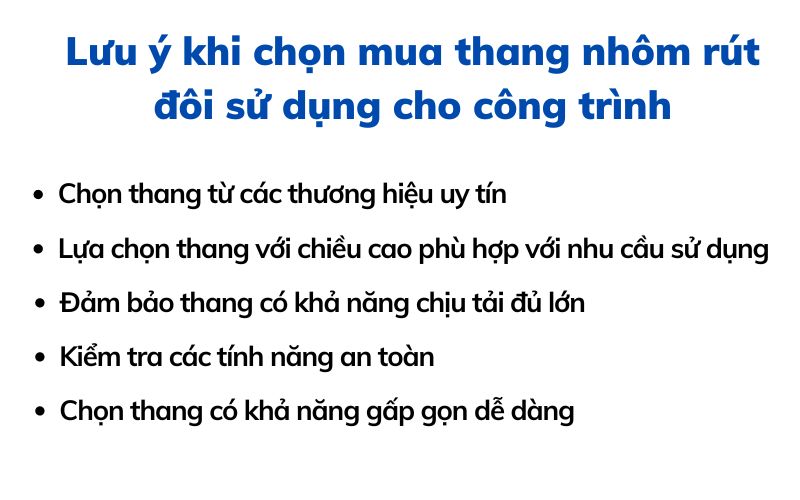 Lưu ý khi chọn mua thang nhôm rút đôi sử dụng cho công trình