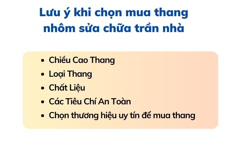 Lưu ý khi chọn mua thang nhôm sửa chữa trần nhà