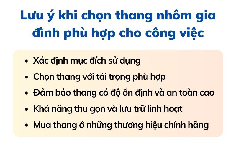 Lưu ý khi chọn thang nhôm gia đình phù hợp cho công việc