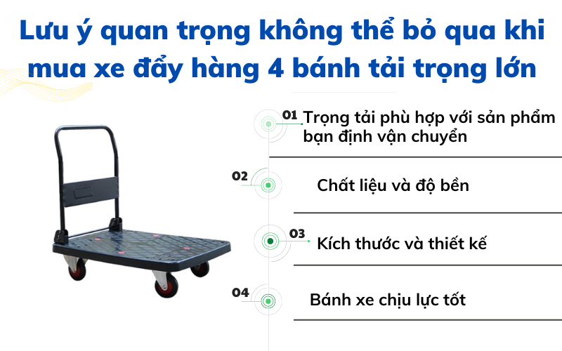 lưu ý khi mua xe đẩy hàng 4 bánh tải trọng lớn