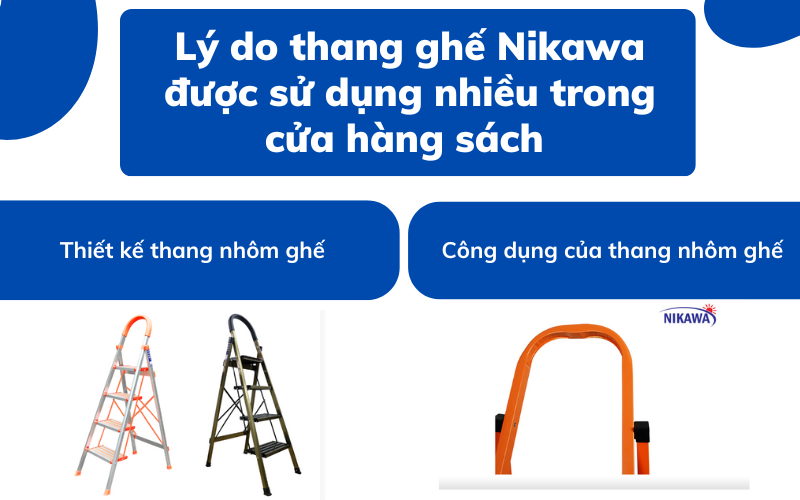 thang nhôm dùng cho cửa hàng sách