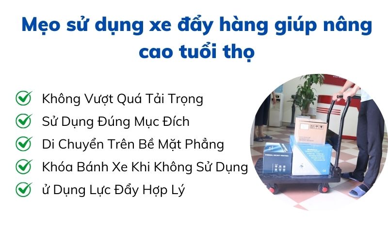 Mẹo sử dụng xe đẩy hàng giúp nâng cao tuổi thọ