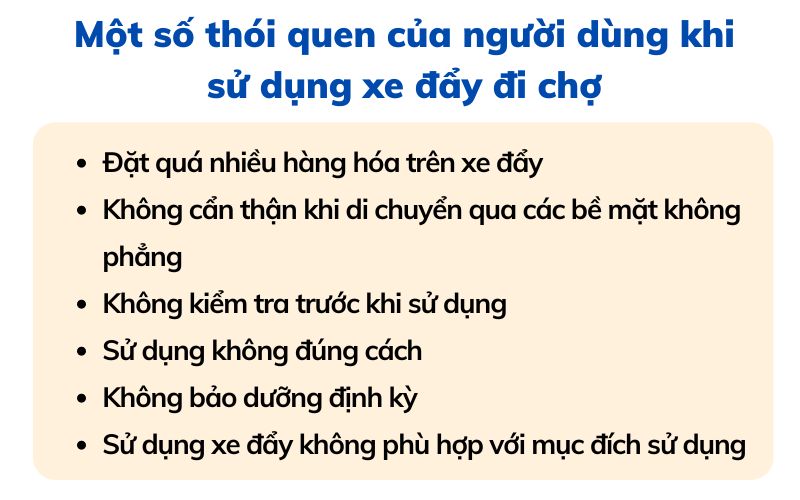 Một số thói quen của người dùng khi sử dụng xe đẩy đi chợ