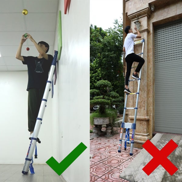 Cách sử dụng thang nhôm rút đôi luôn an toàn và bền chắc