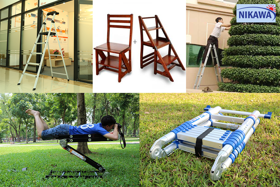 Thang nhôm cao cấp Nikawa GỌN-NHẸ nhưng rất CHẮC CHẮN bất chấp mọi trọng lượng