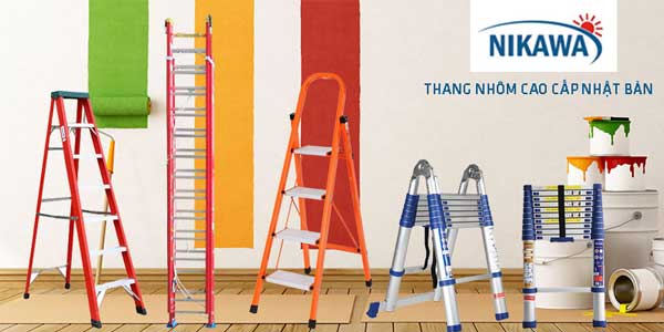Thang nhôm cao cấp Nikawa dùng để sơn sửa nhà cửa