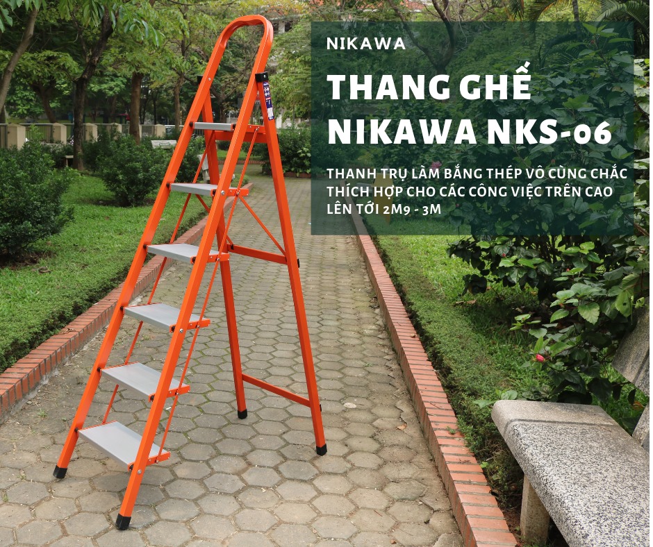 Thang nhôm ghế 6 bậc Nikawa NKS-06