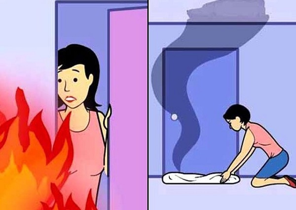 cách xử lý khi bị kẹt trong đám cháy