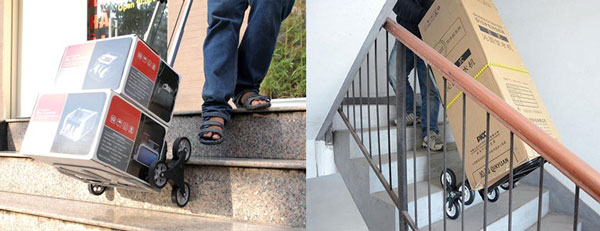 Sử dụng xe đẩy hàng leo cầu thang khi di chuyển trên cầu thang