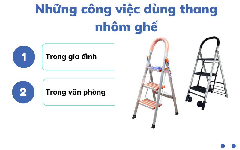 những công việc dùng thang nhôm ghế