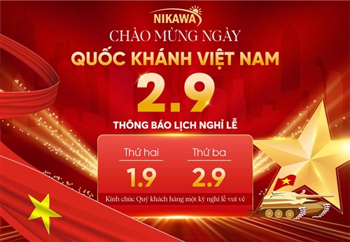 Nikawa Thông Báo Lịch Nghỉ Lễ Quốc Khánh 2/9/2025