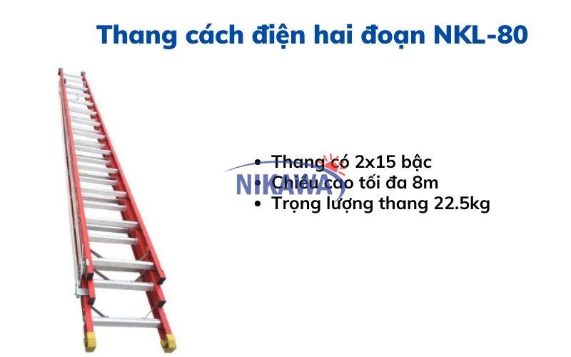 Thang cách điện hai đoạn Nikawa NKL-80 Thang cách điện hai đoạn Nikawa NKL-80