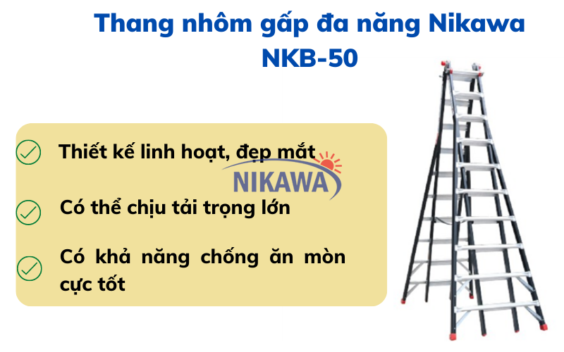 Thang nhôm gấp đa năng Nikawa NKB-50