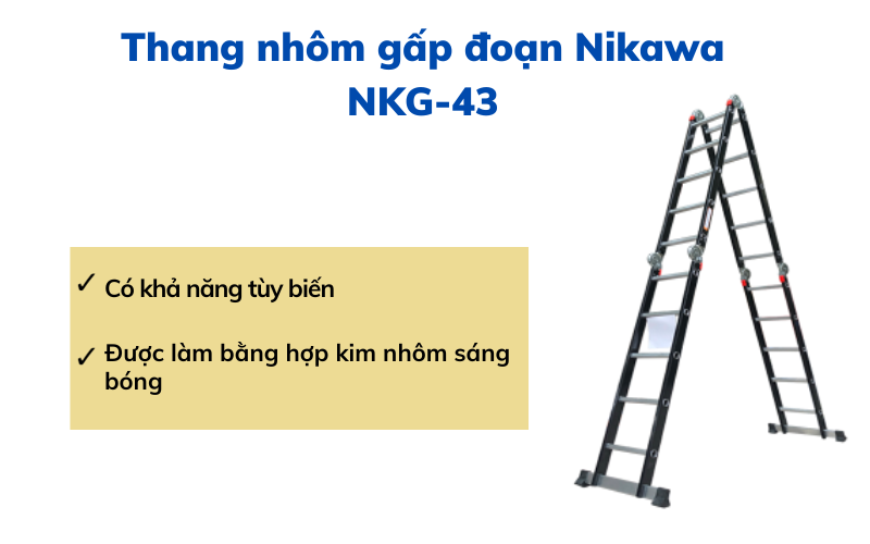 Thang nhôm gấp đoạn Nikawa NKG-43