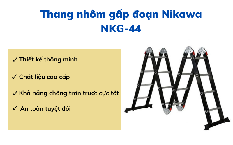 Thang nhôm gấp đoạn Nikawa NKG-44