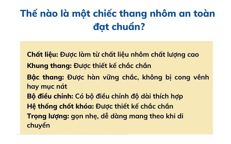 Thang nhôm như thế nào là đạt chuẩn