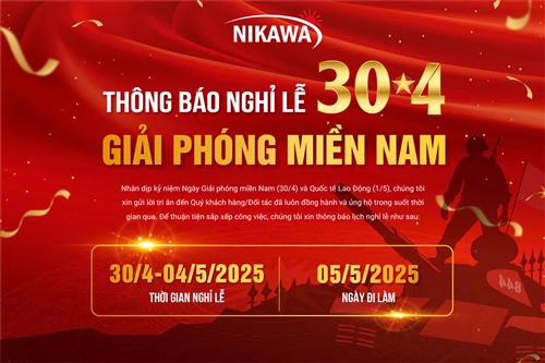 THÔNG BÁO LỊCH NGHỈ LỄ 30/4 - 1/5