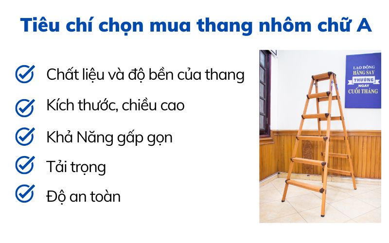 Tiêu chí chọn mua thang nhôm chữ A