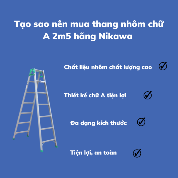 TOP thang nhôm chữ A 2m5 bán chạy hiện nay