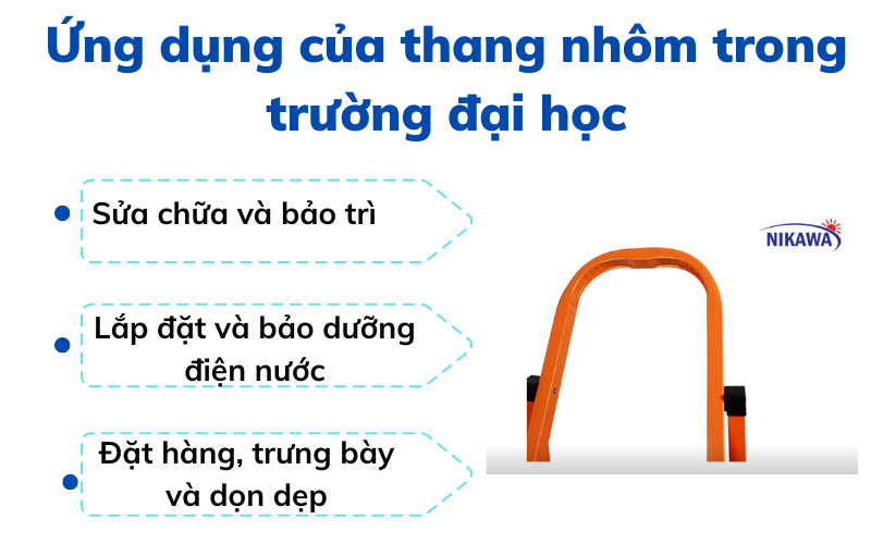 thang nhôm dùng trong trường đại học