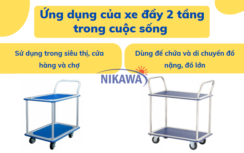 xe đẩy hàng 2 tầng 