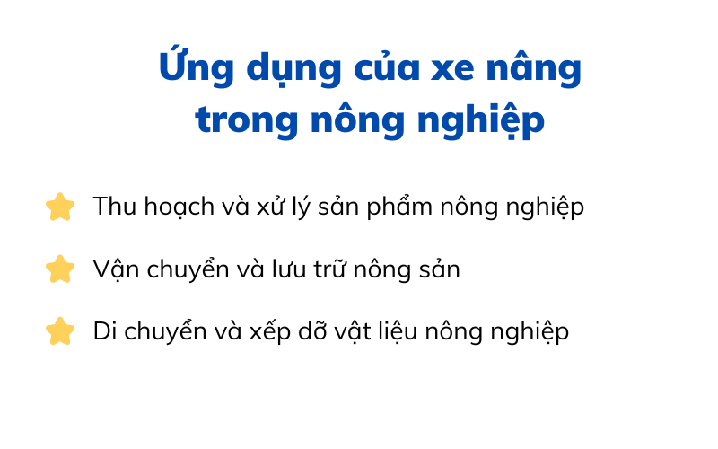 Ứng dụng của xe nâng trong nông nghiệp