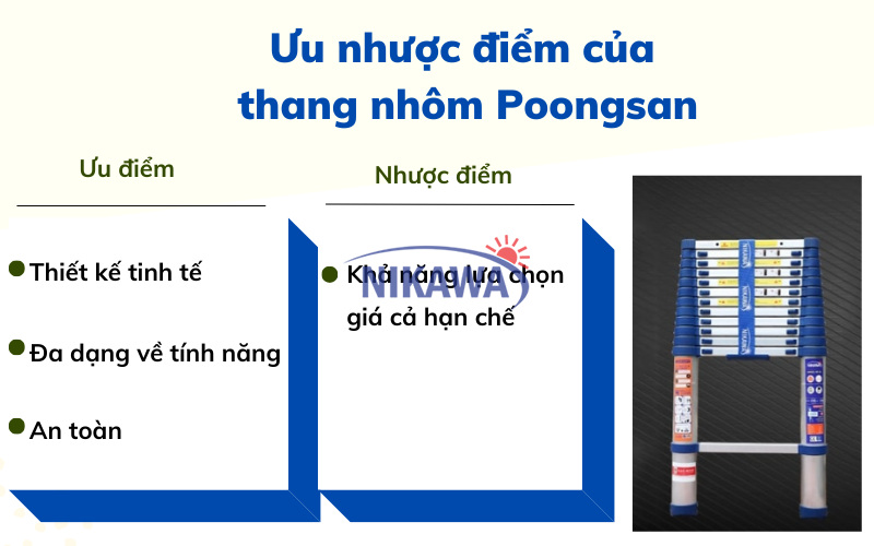 So sánh 3 loại thang Nikawa, Poongsan và Sumo