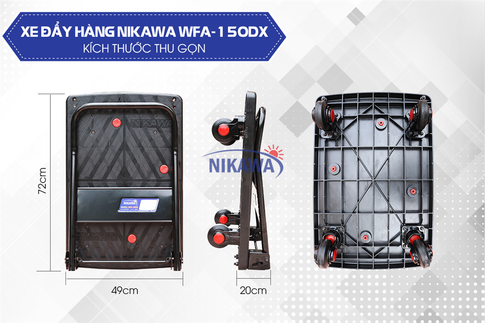 Xe đẩy hàng 4 bánh Nikawa FWA-150DX